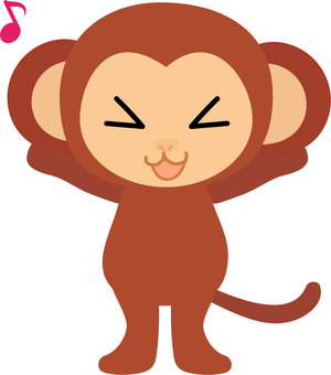 Illustration of a monkey banzai and growing Illustration of a monkey banzai and growing