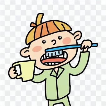 Boy brushing teeth Boy brushing teeth
