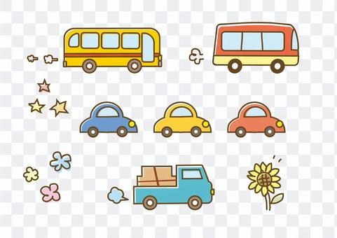 Handwritten bus car truck Handwritten bus car truck