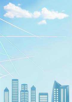 Frame of office building · blue sky Frame of office building · blue sky