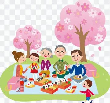 Cherry blossom viewing with a family of 3 generations Cherry blossom viewing with a family of 3 generations