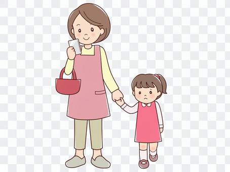 Walking smartphone housewife girl Walking smartphone housewife girl