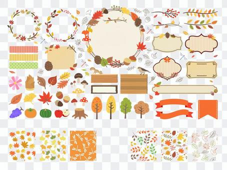 Autumn frame, illustration and pattern design Autumn frame, illustration and pattern design