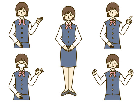 Reception office female whole body upper body Reception office female whole body upper body