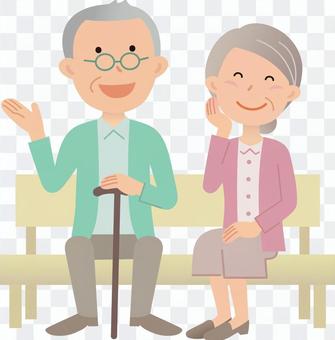 70225. Senior couple, bench 1 70225. Senior couple, bench 1