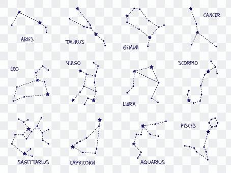 12 constellations white background 12 constellations white background