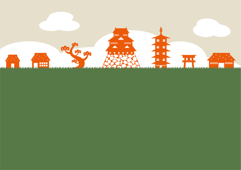 Castle town scenery Castle town scenery