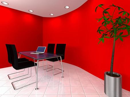 Corporate meeting booth (red) Corporate meeting booth (red)