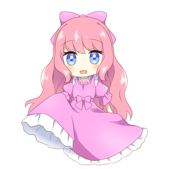 Pink-haired girl in a pink dress Pink-haired girl in a pink dress