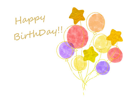 Star and balloon background birthday card Star and balloon background birthday card