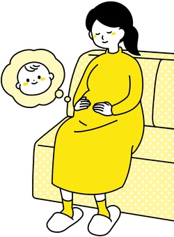 Pregnant woman with a smile Pregnant woman with a smile