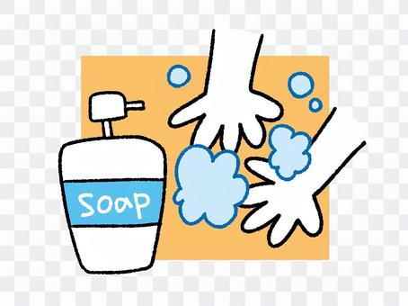 Hand wash illustration with background Hand wash illustration with background