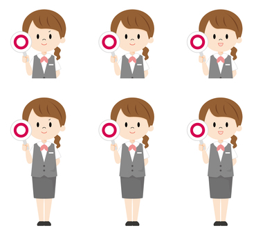 Female receptionist_round mark Female receptionist_round mark