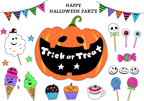 Halloween sweets illustration set Halloween sweets illustration set