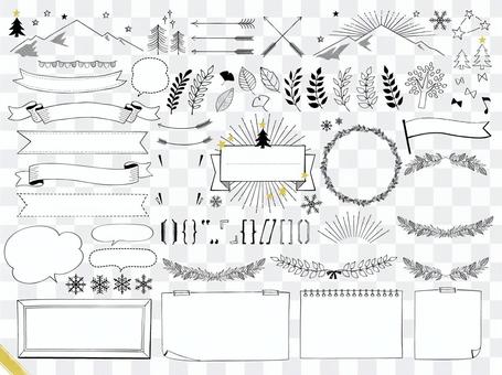 Handwritten frame material (without png character) Handwritten frame material (without png character)