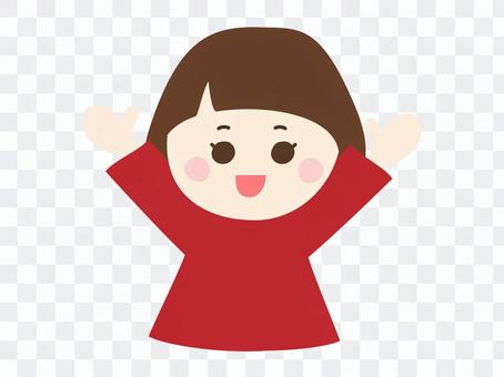 案内をするおかっぱ頭の女の子 Free Download Illustac