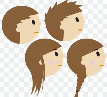 Side profile of children (tour / class) Side profile of children (tour / class)