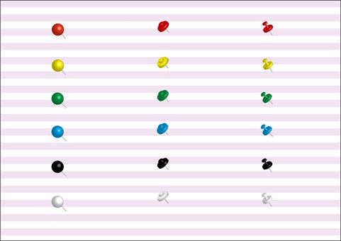 Easy 3D pushpin (6 colors, 3 types) Easy 3D pushpin (6 colors, 3 types)