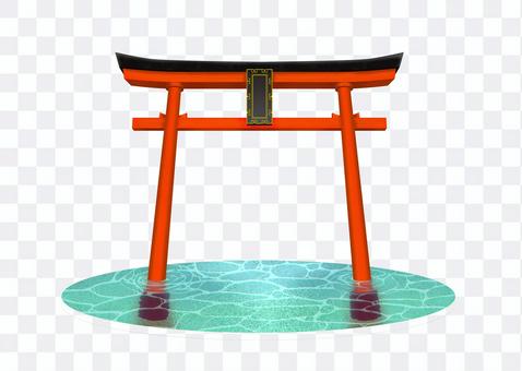 Illustration of artificial objects-Torii on the surface of the lake Illustration of artificial objects-Torii on the surface of the lake