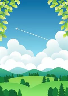 Summer Satoyama background vertical Summer Satoyama background vertical