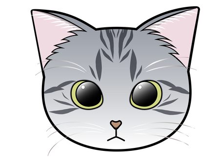 Front-facing cat face (Sabatra cat) Front-facing cat face (Sabatra cat)