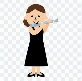 A woman playing an instrument A woman playing an instrument
