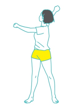 Radio calisthenics body twisting exercise illustration Radio calisthenics body twisting exercise illustration