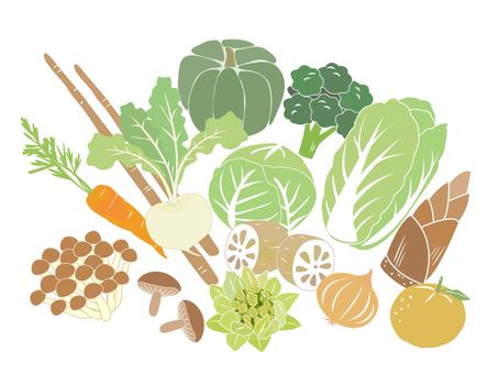 Winter vegetable set without background Winter vegetable set without background