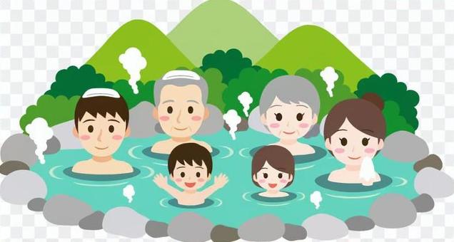 Hot spring summer with family Hot spring summer with family