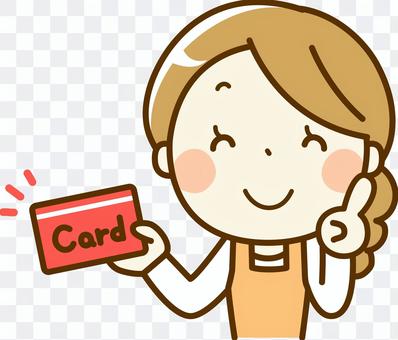 Housewife with card Housewife with card