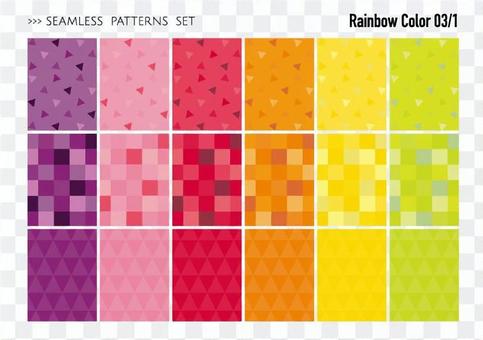 Seamless pattern set / warm color 03 Seamless pattern set / warm color 03
