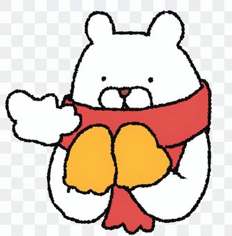 Muffler white bear Muffler white bear