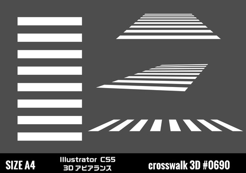 Road markings Pedestrian crossing 3D appearance Road markings Pedestrian crossing 3D appearance