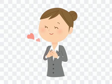 A woman with a safe suit A woman with a safe suit