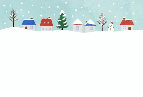 Postcard horizontal in a snowy town Postcard horizontal in a snowy town