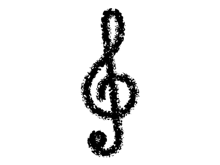 Crayon handwritten "treble clef" black Crayon handwritten "treble clef" black