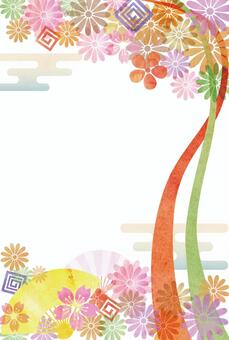 Watercolor style Japanese pattern Watercolor style Japanese pattern