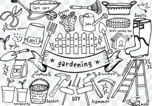 Handwritten gardening set Handwritten gardening set