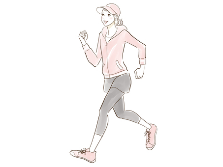 A woman jogging in sportswear A woman jogging in sportswear