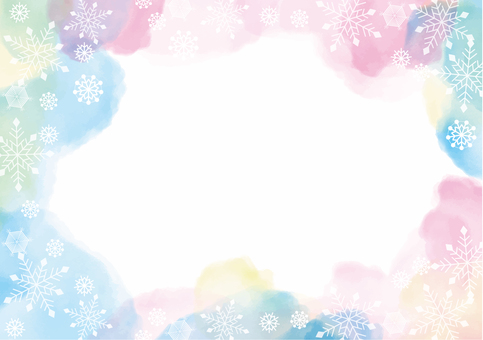 Watercolor style snow crystal background material Watercolor style snow crystal background material