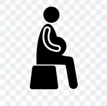 Pictogram (pregnant woman sitting) Pictogram (pregnant woman sitting)