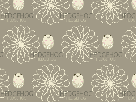 Hedgehog and chrysanthemum pattern Hedgehog and chrysanthemum pattern