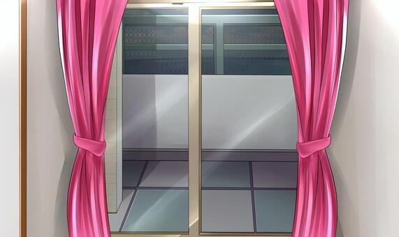 Easy Background Night Window Veranda Curtain Easy Background Night Window Veranda Curtain