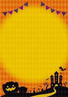 Halloween silhouette orange vertical frame Halloween silhouette orange vertical frame