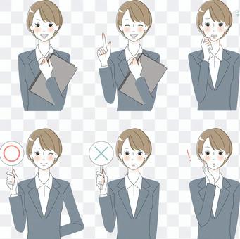 Adult girls in suits Various facial expressions set 2 Adult girls in suits Various facial expressions set 2