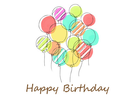 Illustration of hand-painted balloons that can be used for anniversaries, etc. Illustration of hand-painted balloons that can be used for anniversaries, etc.