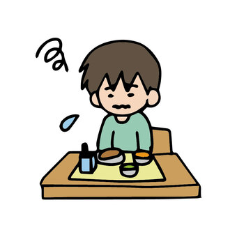 Children who do not want to eat with a school lunch menu that they are not good at Children who do not want to eat with a school lunch menu that they are not good at