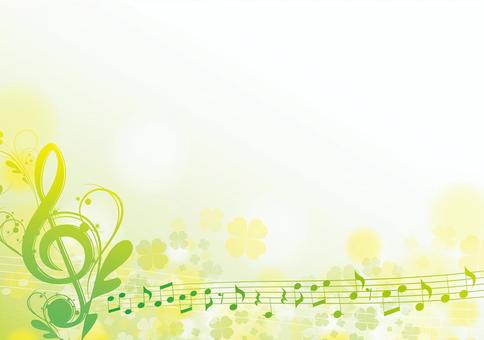 Elegant yellow and green treble clef frame horizontal 1 Elegant yellow and green treble clef frame horizontal 1