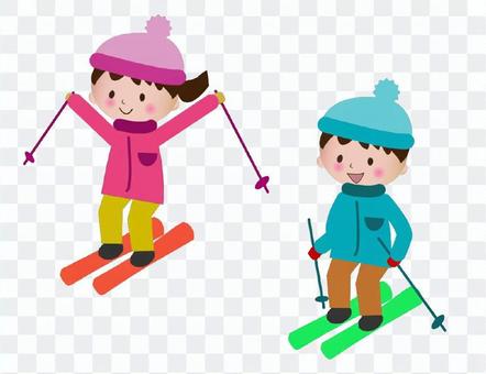 Children skiing Children skiing
