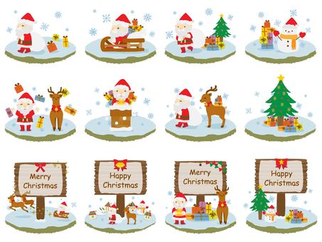 Cute Christmas hand-painted material set Cute Christmas hand-painted material set